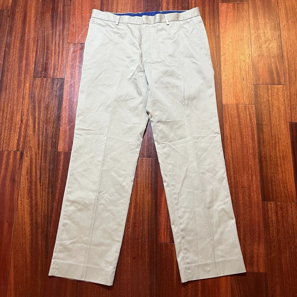 Banana Republic Pants Mens 34x32 (35x30) Tan Non Iron Tailored Slim Fit Graham